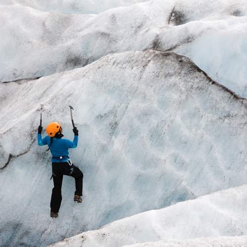 Ice climbing in Iceland 