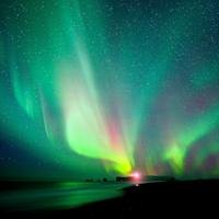 Nortehrn lights Dyrholaey