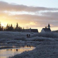 Thingvellir church in winter